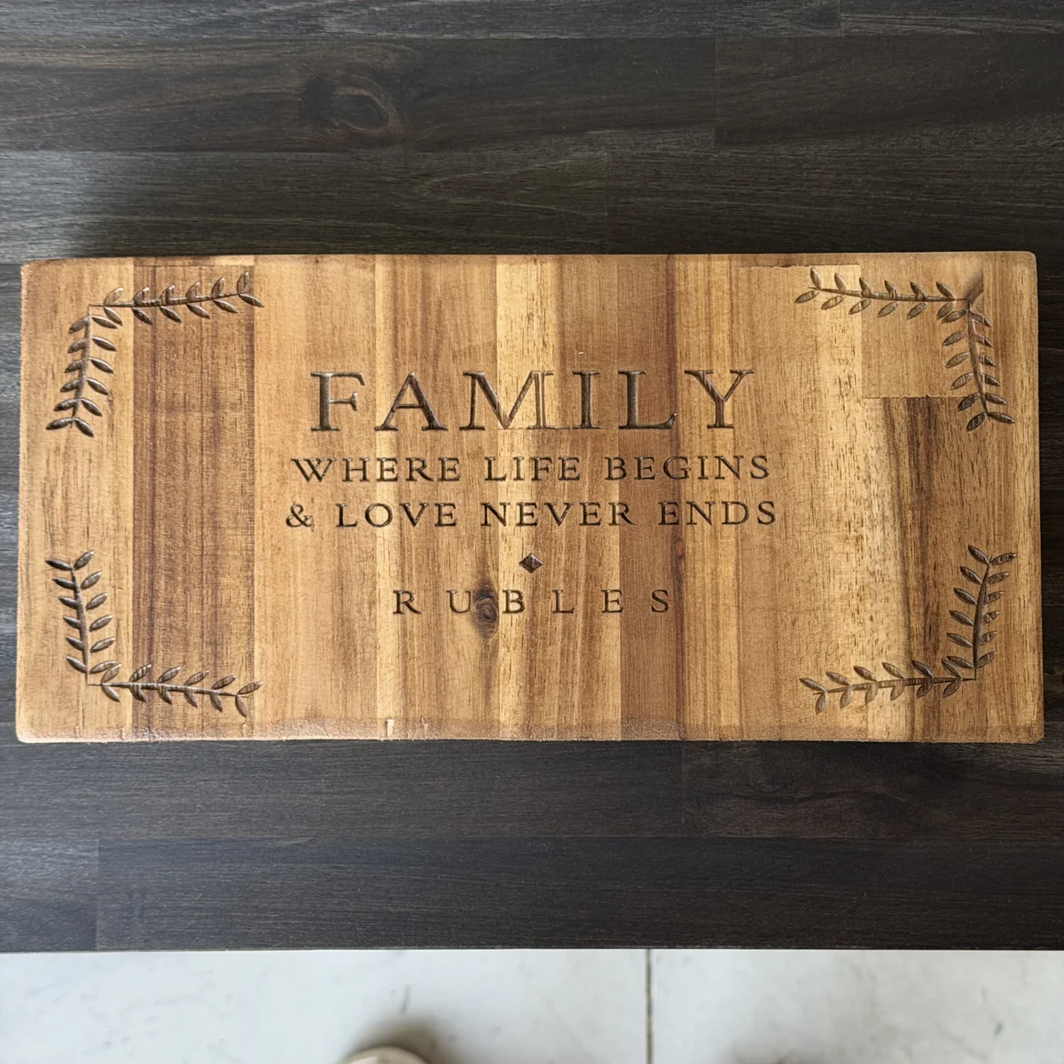 An engraving we made